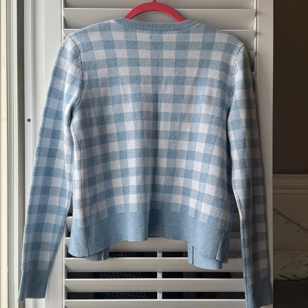 Kinross Gingham Cardigan NWOT 🩵 - Picture 5 of 8